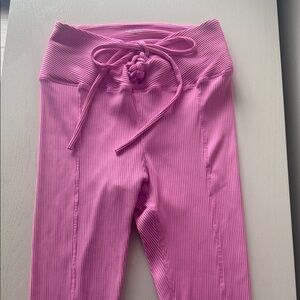 Year of Ours Pink Ribbed Leggings